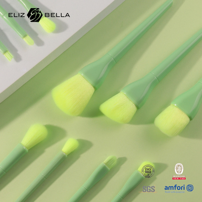 OEM 9pcsの総合的な毛の構造のブラシ セットの薄緑のプラスチック ハンドル