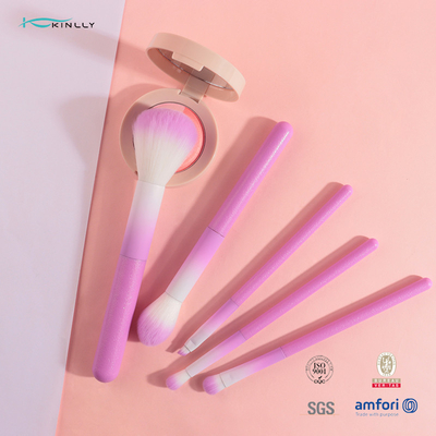 ピンクのプラスチック ハンドルが付いている多彩な5pcs化粧品の構造のブラシ セット