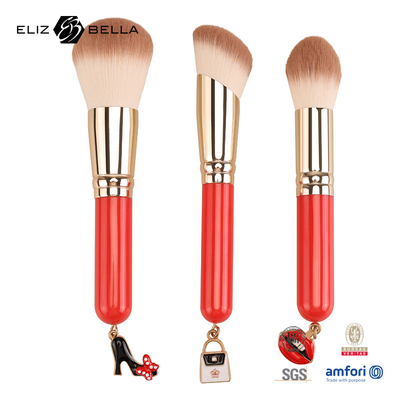 3pcs 木製ハンドル エッセンシャル 化粧品 ブラシセット 合成 ヘアメイク ツール OEM ODM