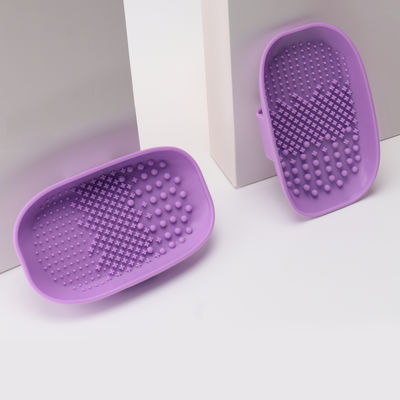紫色のスクラバーの構造のブラシ洗剤のパッドの構造は化粧品のブラシ掛け清浄のマットに用具を使う