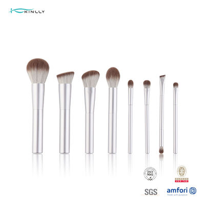 8pcs OEM ODM旅行構造のブラシ セットの白いアルミニウム ハンドル