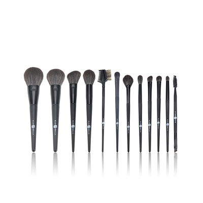 総合的な毛12PCSの黒の構造のブラシ セットの化粧品の美用具